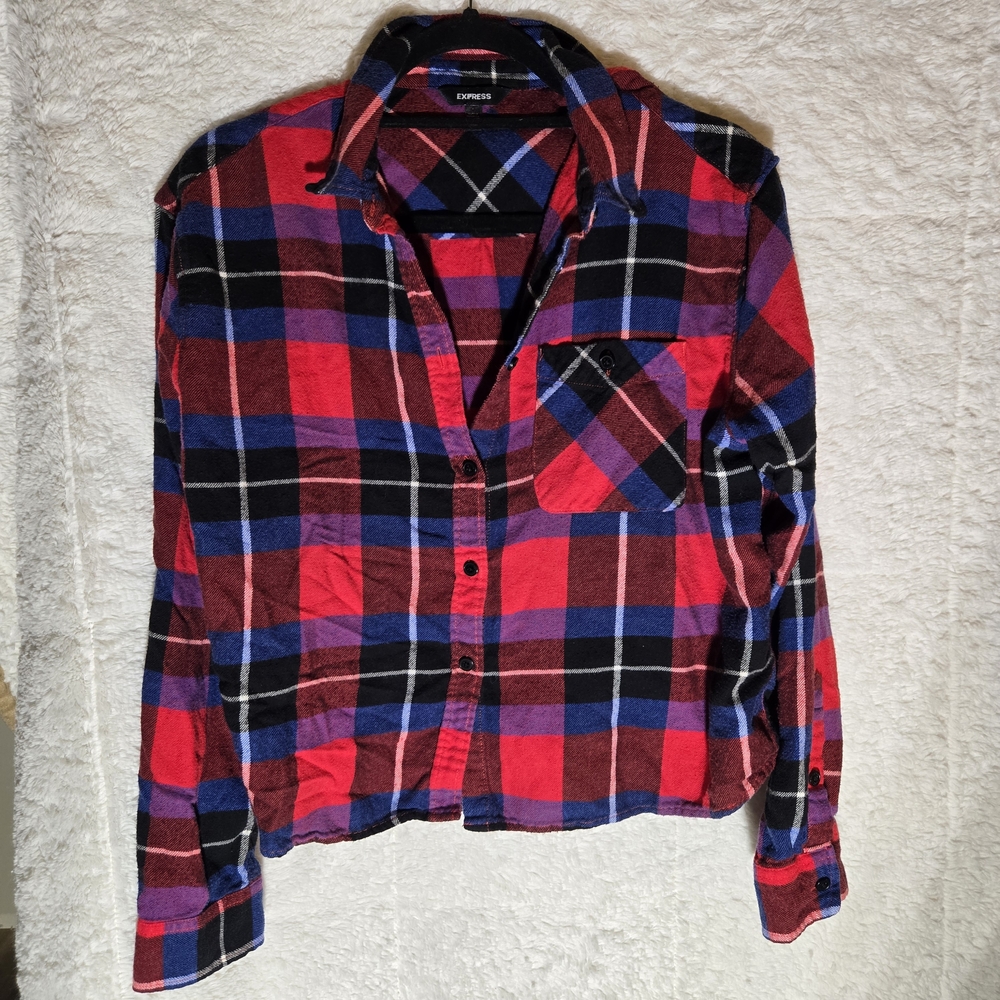 Express Soft Plaid Flannel Button Down  Size Medium.